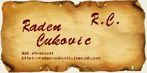 Raden Ćuković vizit kartica
